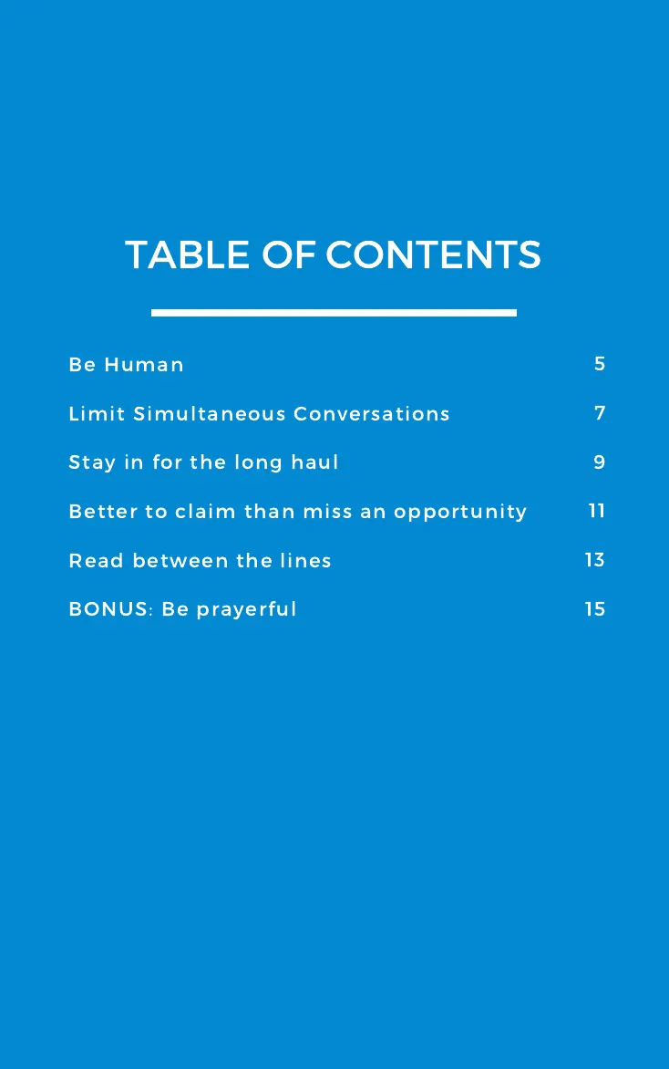 The contents: five mistakes and a bonus