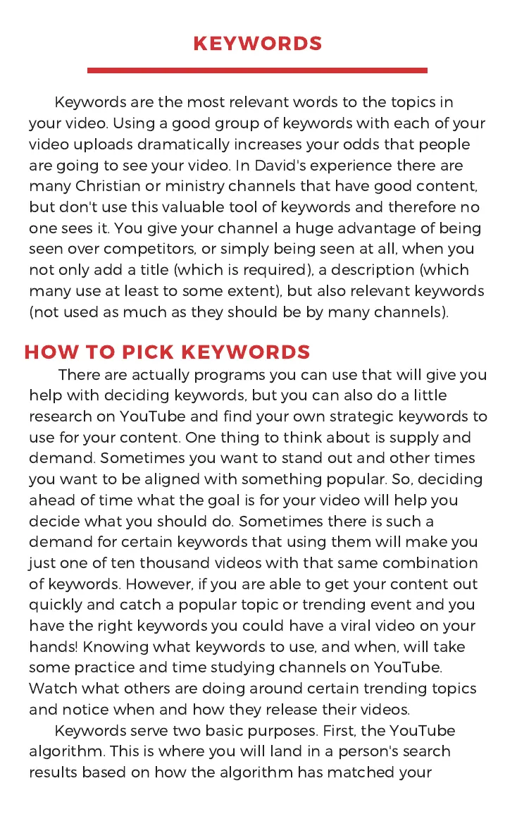 The chapter on keywords