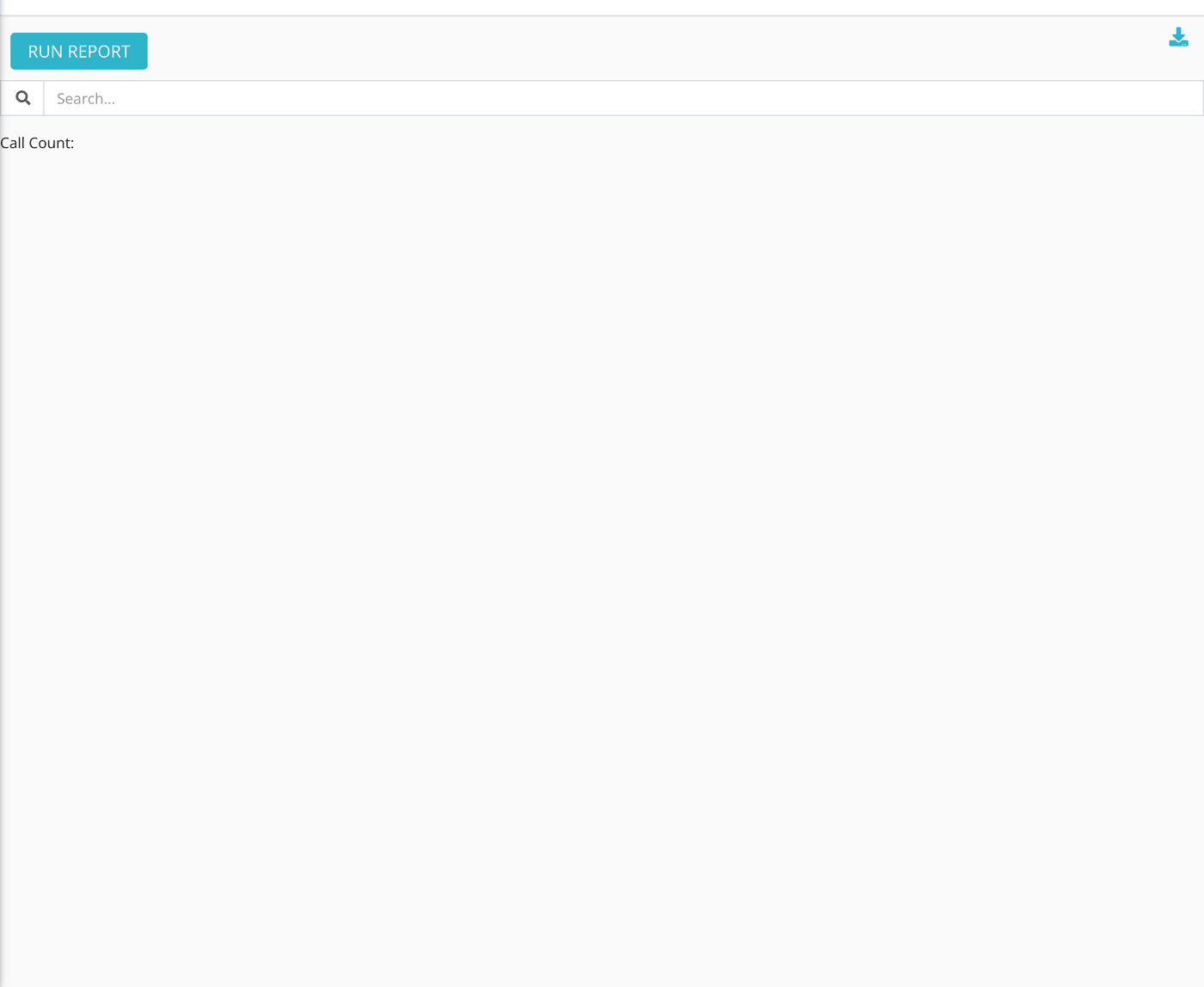 The Call Details report before it is run