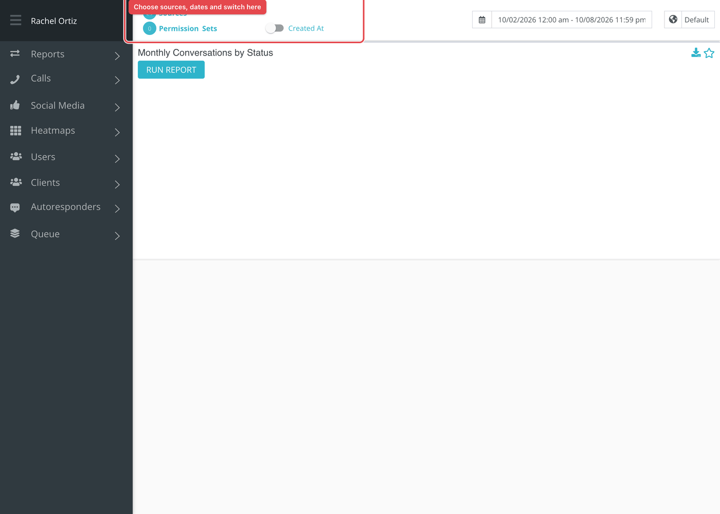 The Monthly Statuses report before it is run.