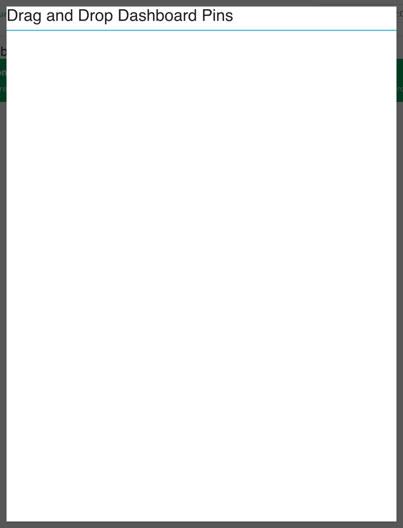 The Sort window: drag the pinned cards into your order.